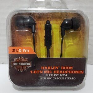 Harley-Davidson Budz 1-BTN Mic Headphones